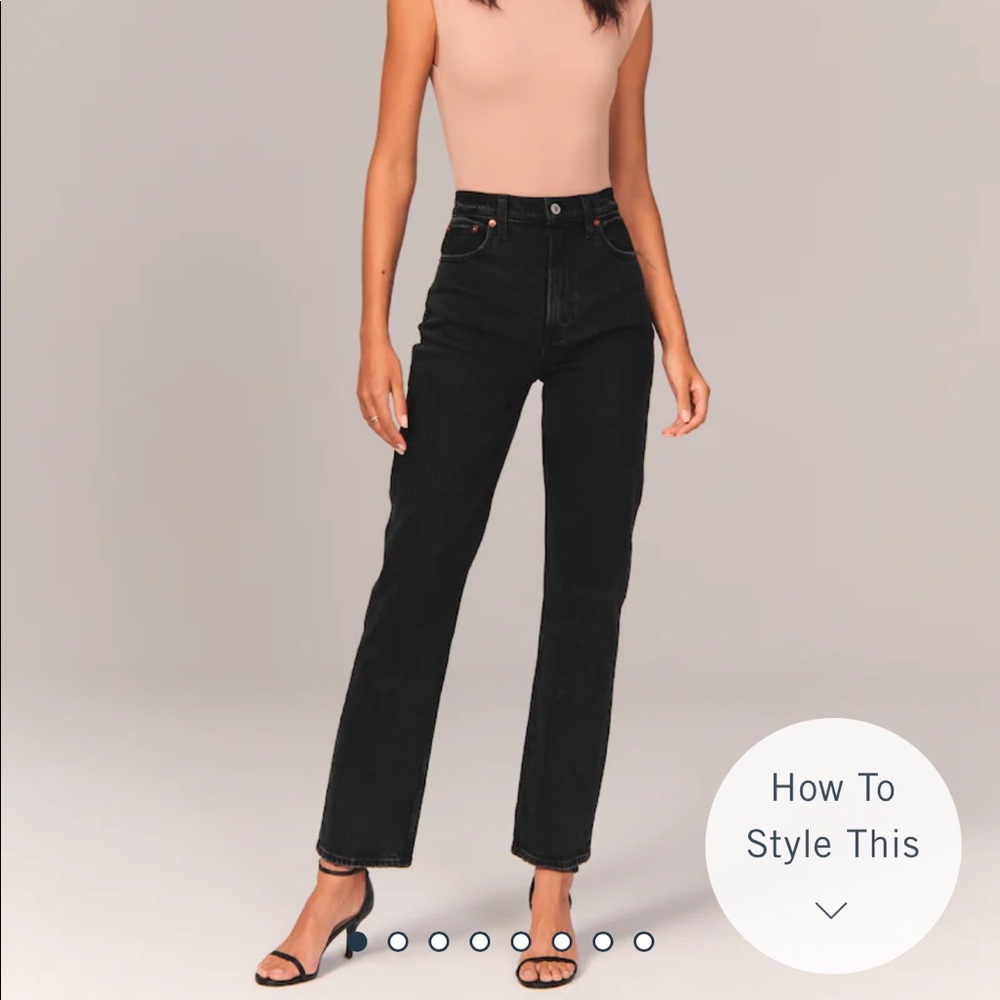 Black Abercrombie Jeans 90s high rise straight leg
